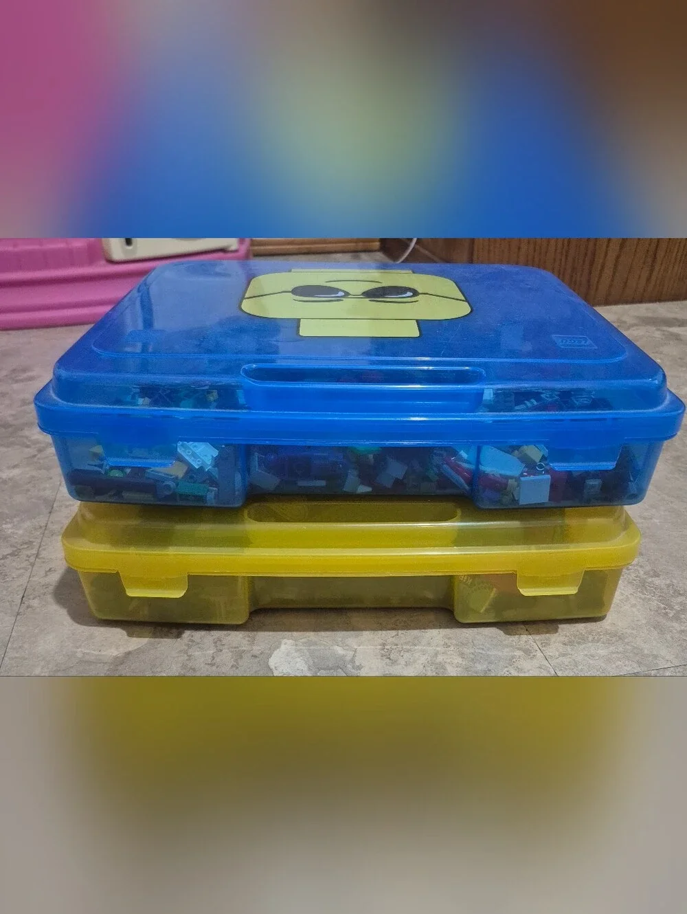 8 Lbs Genuine LEGO Bulk Lot w/ 2 Official LEGO Storage Cases Bricks Parts